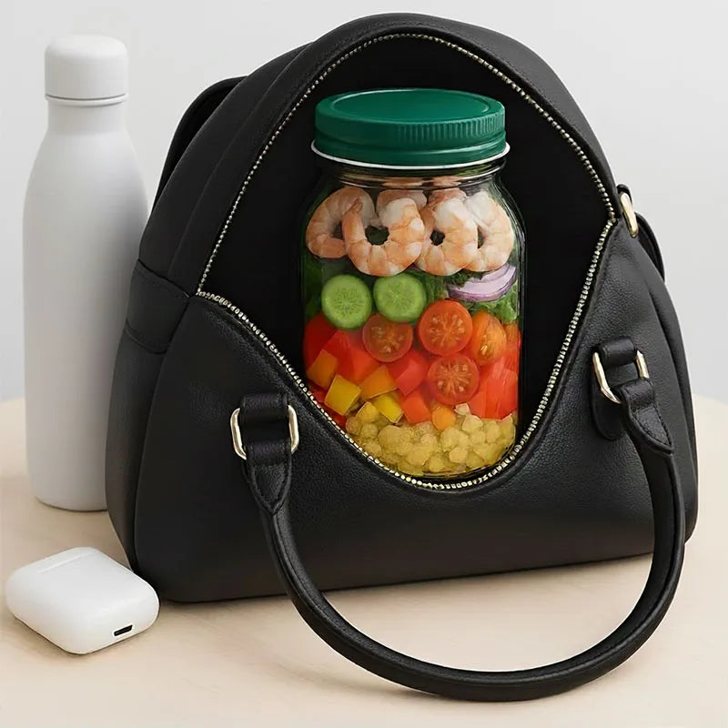 Leakproof Salad Jar, Vertical Layering Plastic Salad Jars, Lunch Box Container, Leakproof Fresh Transparent Food Container