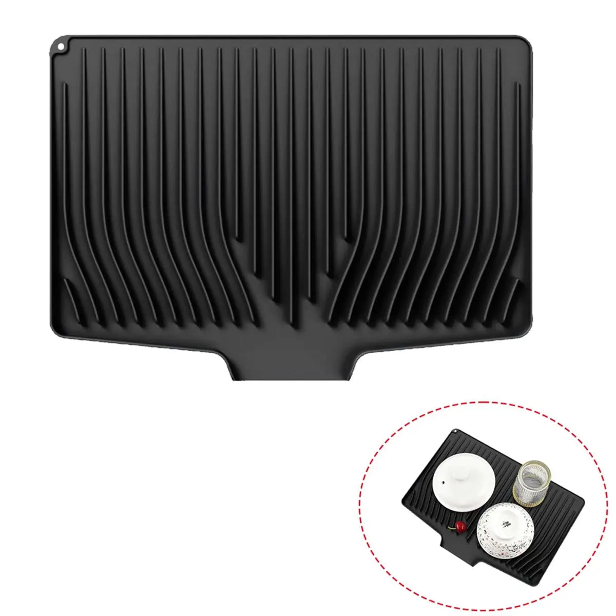 828New Silicone Dish Drying Mat Silicone Draining Pad Diversion Opening Slope Dish Cup Storage Pad Non-Slip Mats