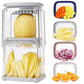 Food Chopper Cutter 4-In-1 Hand Fries Vegetable Cutter Fruit Chopper Cutter Portable Kitchen Tool with Storage Box