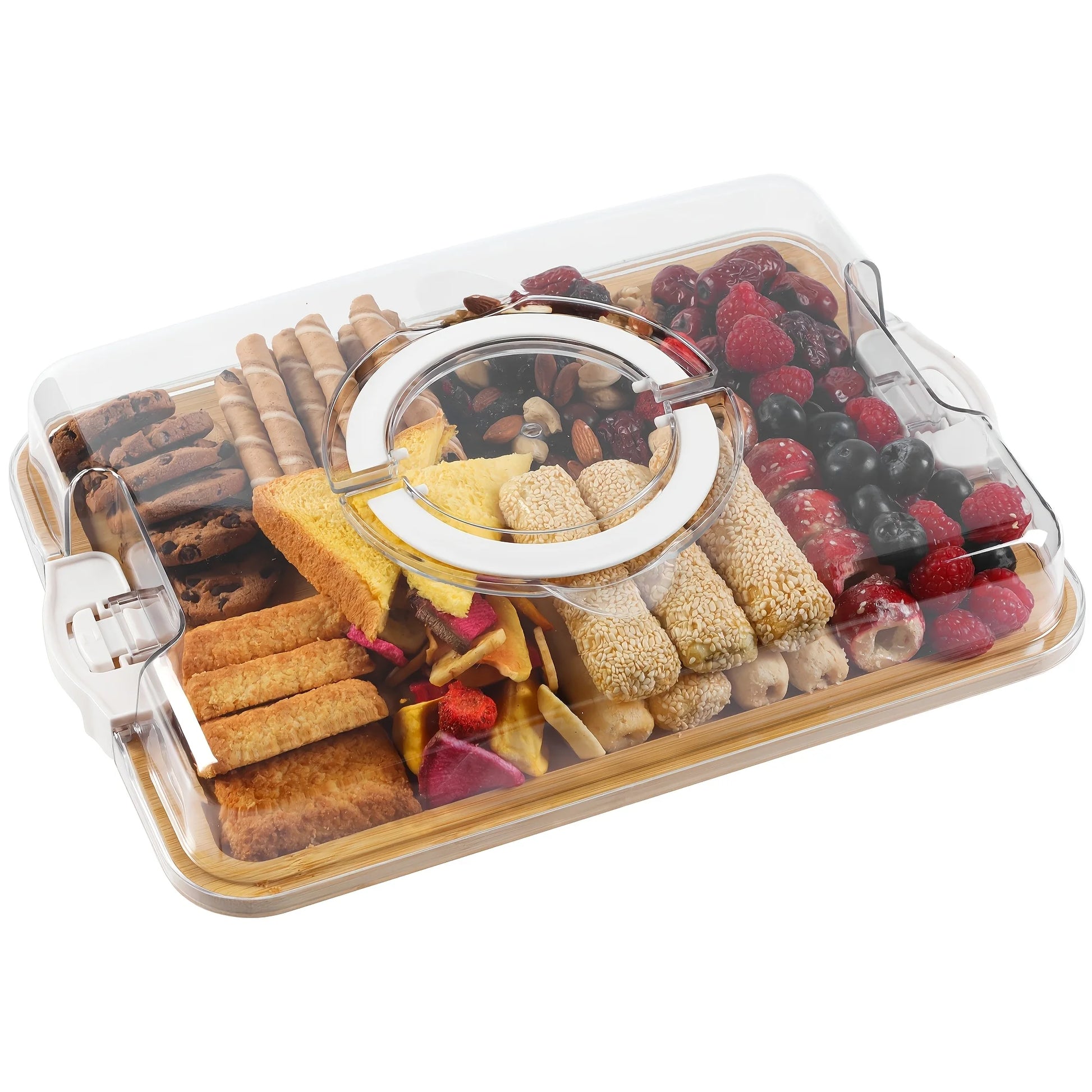 Deli Platters with Transparent Lids, Portable Travel Cheese Platters, Kitchen Chopping Boards, Housewarming Gifts for Women