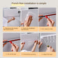 3913 Punch-Free Sliding Track Hook Kitchen Cabinet Door Rear 1 Row 10 Hooks Hanger Rod Adhesive Hook Row Storage