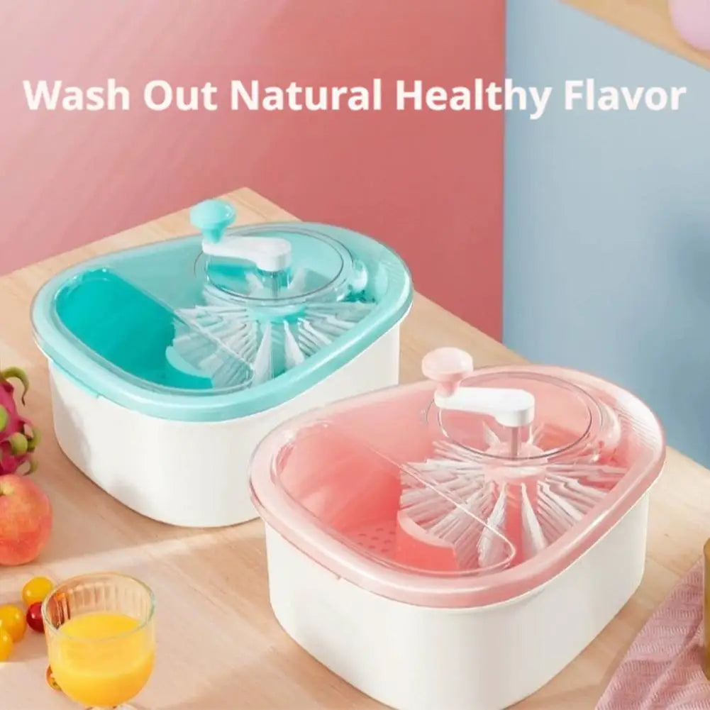 Vegetable and Fruit Washing Machine with Bowl Cover Drain Basket Full Side Rotation Cleaning Kitchen Accessories 1Pcs 2026 New