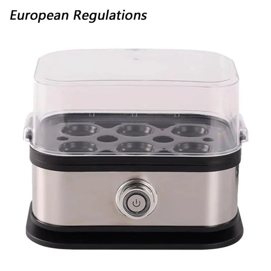 200W Power Eggs Boiler Space Saving Auto Shut-Off Smart Egg Cooker 6 Eggs Capacity Stainless Steel Rapid Egg Cooker