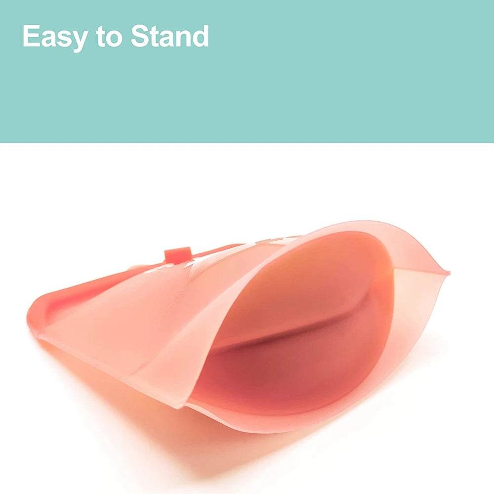 Silicone Reusable Food Bag 1 Piece 1500Ml 50Oz Leakproof Containers Reusable Fresh Bag Food Storage Bag Freezer Bag Snack