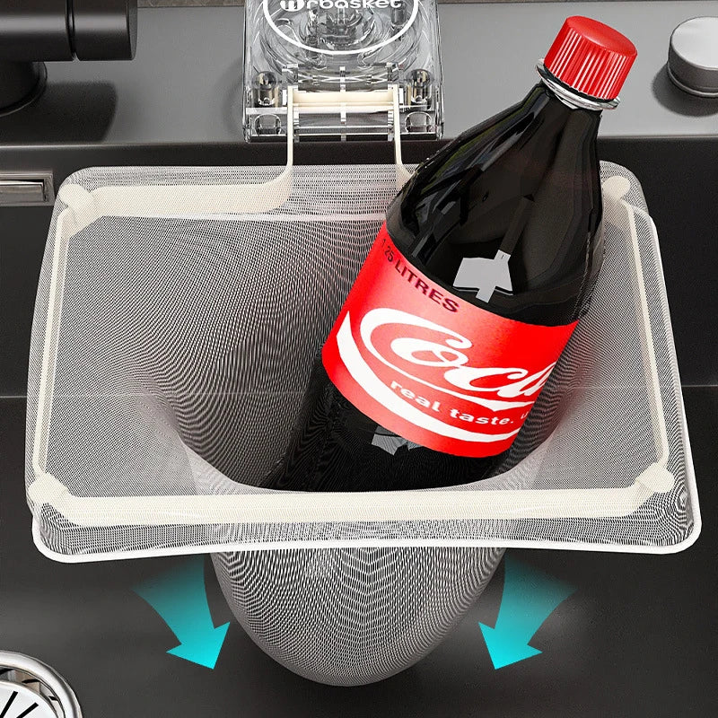 Kitchen Sink Filter Rack Suction Cup Iron Drain Filter Screen Household Strong Load-Bearing Foldable Upright