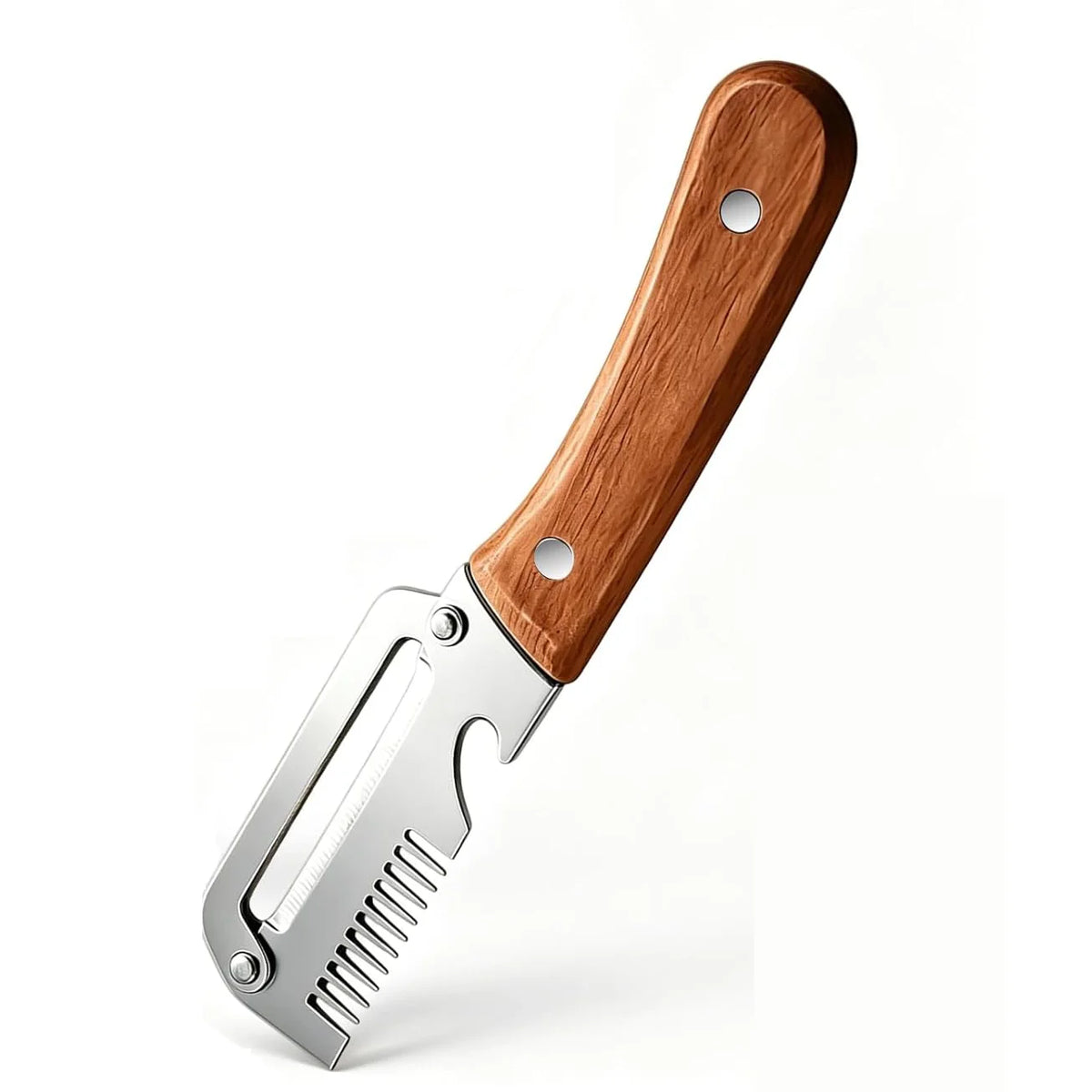 Multi Functional Vegetable Peeler Stainless Steel with Wooden Handle Fruit Potato Slicer Bottle Opener Kitchen Peeling Tools