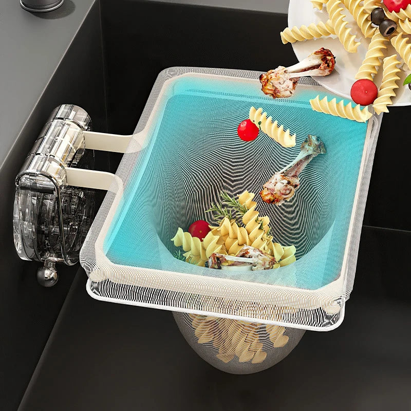Kitchen Sink Filter Rack Suction Cup Iron Drain Filter Screen Household Strong Load-Bearing Foldable Upright