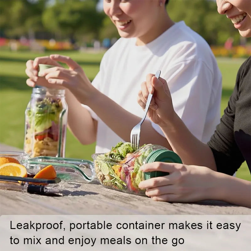 Leakproof Salad Jar, Vertical Layering Plastic Salad Jars, Lunch Box Container, Leakproof Fresh Transparent Food Container