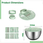 Stainless Steel Salad Spinner with Slicer Set 5 Qt Large Rotation Vegetable Washer Includes 5 Chopping Blades Slicer Drain Bowl