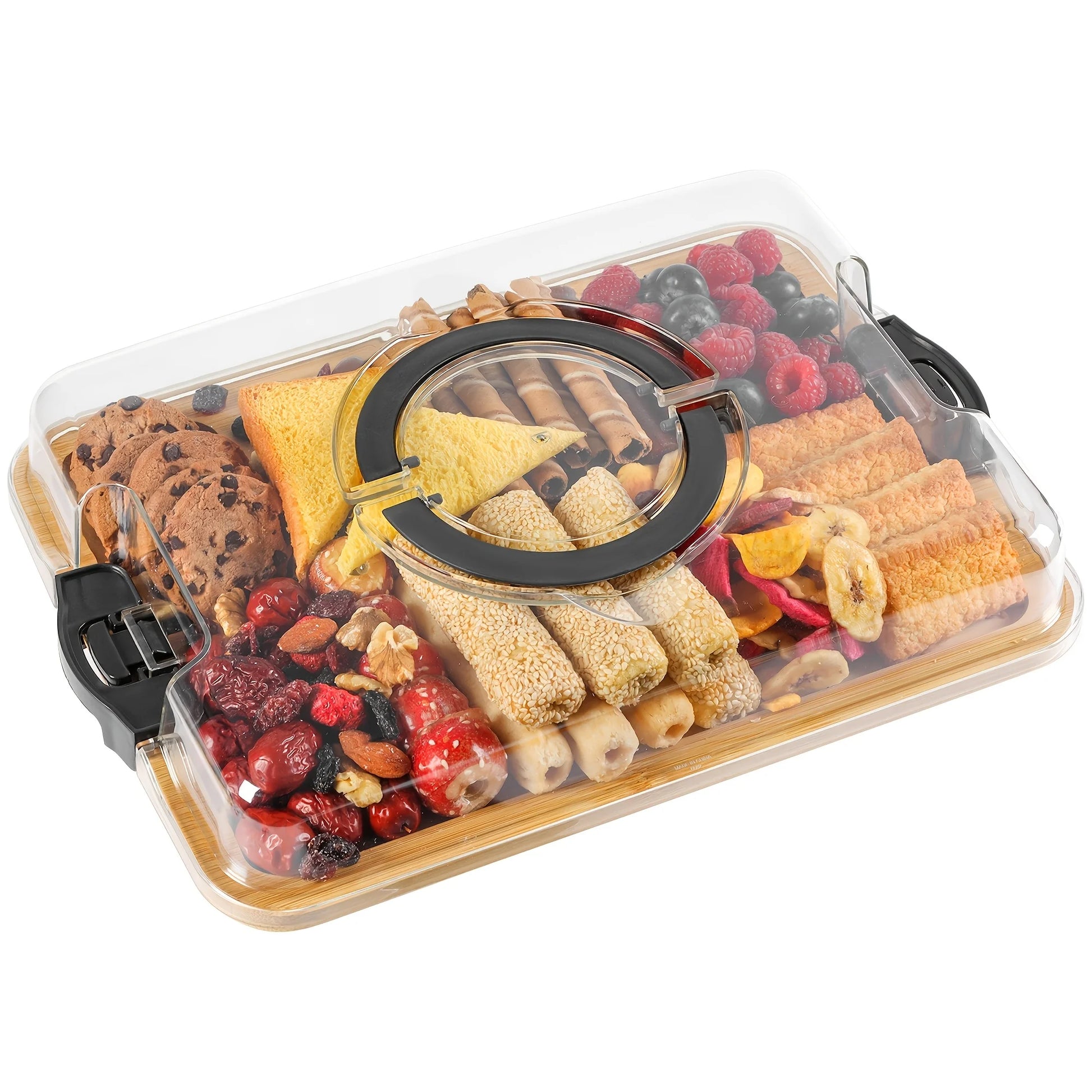 Deli Platters with Transparent Lids, Portable Travel Cheese Platters, Kitchen Chopping Boards, Housewarming Gifts for Women