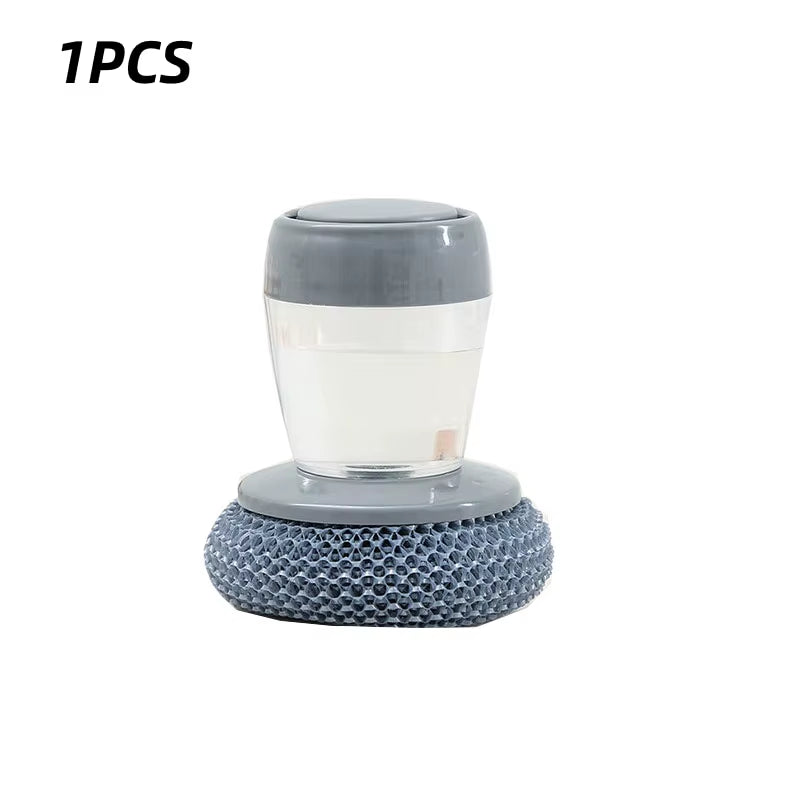 1Pc Portable Kitchen Soap Dispensing Dishwashing Tool Brush Easy Use Scrubber Wash Clean Tool Kitchen Cleaning Tool
