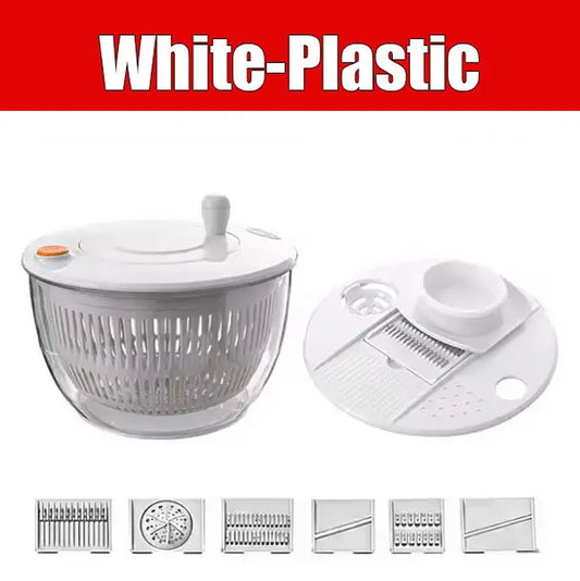 7‑Piece Multifunction Salad Spinner Set Vegetable Washer Salad Chopper Slicer Shredder Grater Salad Bowl with Lid Kitchen Gadget