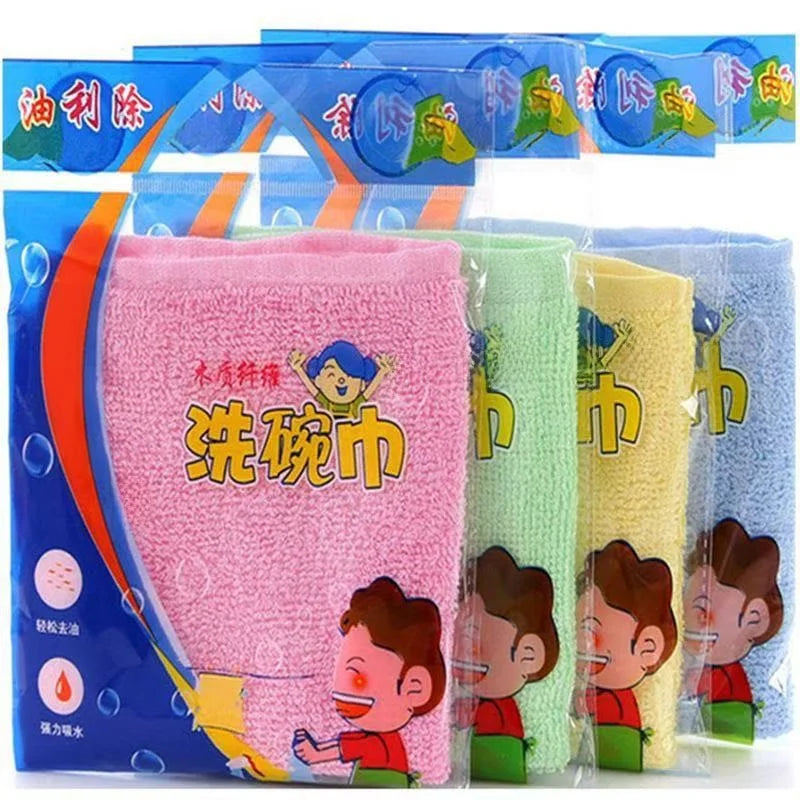 Non-Stick Oil Kitchen Towel Oil Removal Dishwashing Hand Towel Independent Packaging Bamboo Fiber Kitchen Oil Stain Removal