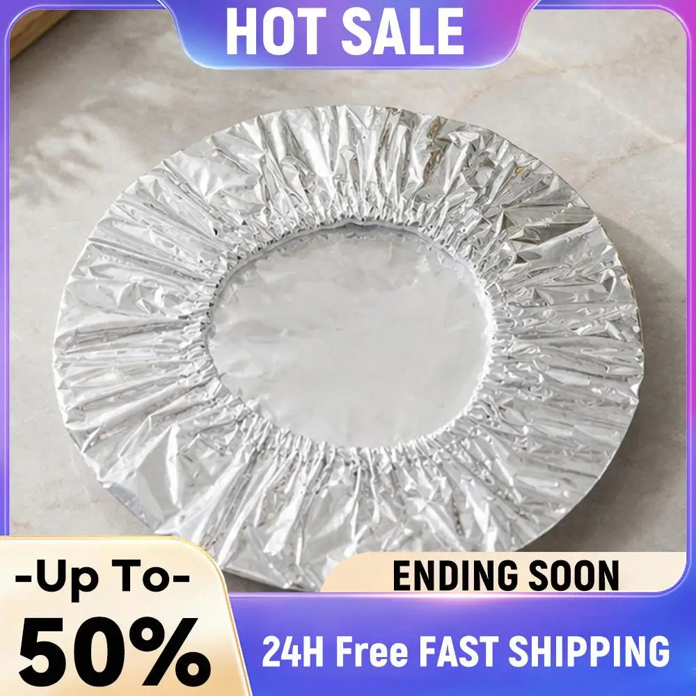 30/60/90PCS Aluminum Foil Food Covers Reusable Heat Retaining Covers Heat Shield Lids for Meal Prep Baking and Food Storage