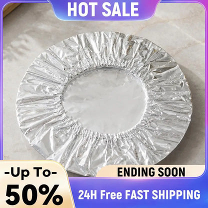 30/60/90PCS Aluminum Foil Food Covers Reusable Heat Retaining Covers Heat Shield Lids for Meal Prep Baking and Food Storage