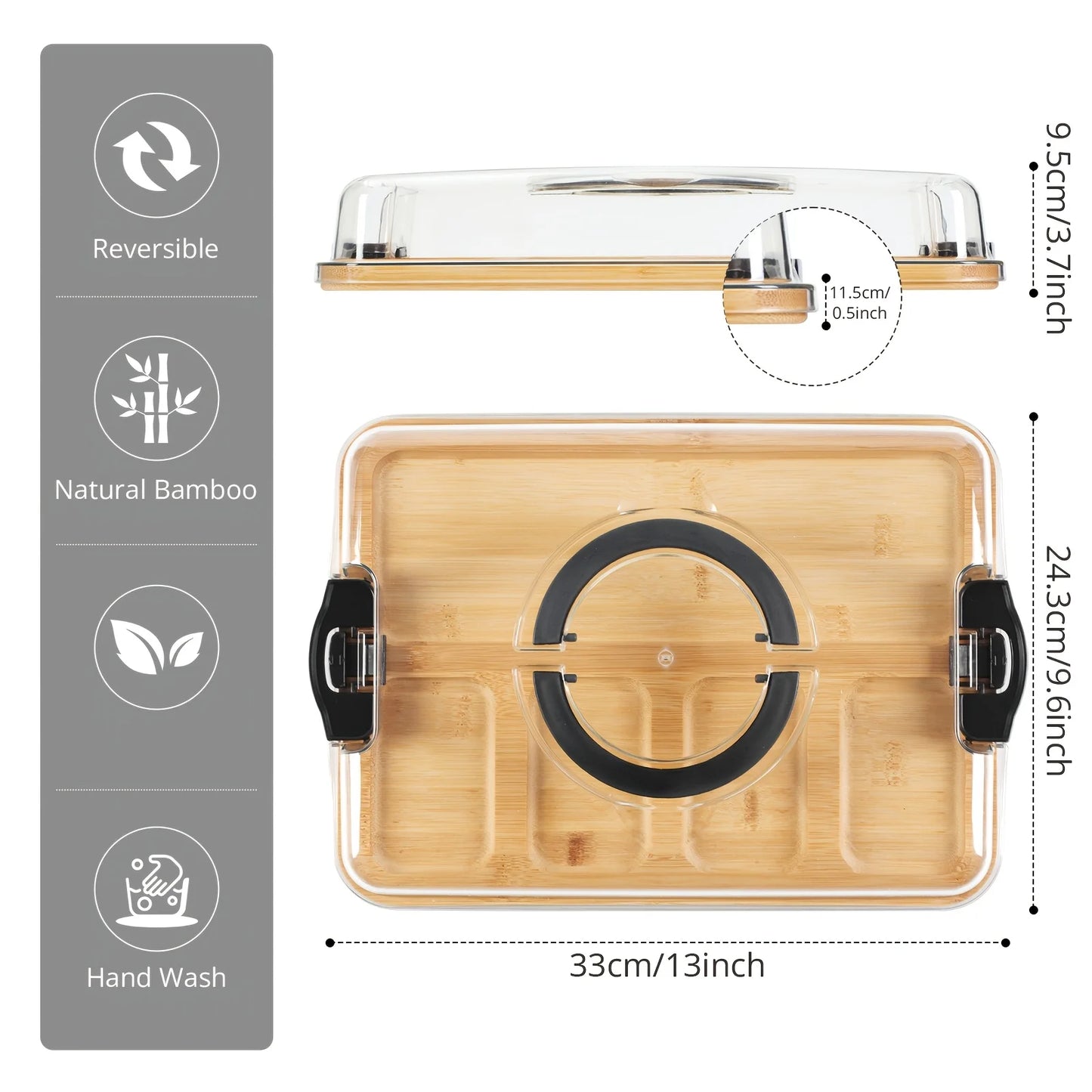Deli Platters with Transparent Lids, Portable Travel Cheese Platters, Kitchen Chopping Boards, Housewarming Gifts for Women