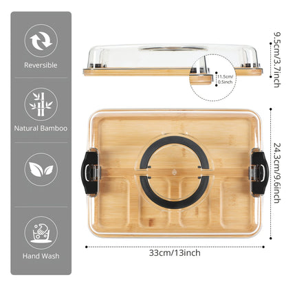 Deli Platters with Transparent Lids, Portable Travel Cheese Platters, Kitchen Chopping Boards, Housewarming Gifts for Women