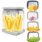 French Fry Cutter 4-In-1 Is Suitable for French Fries, Onion Food Chopper and Apple Slicer Manual Vegetable Cutter with 4 Blades