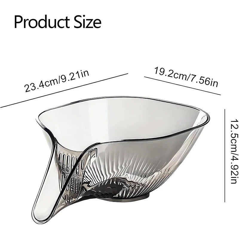 Multi-Functional Drain Basket, Wet/Dry Separation Sink Colander with No-Slip Design, Fruit Cleaning Bowl with Strainer Container