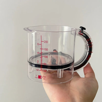 4-IN-1 Measuring Cup Adjustable Multifunctional Measuring Cup with Scraper-Style Seal Base Kitchen Cube Cups Tools for Cooking