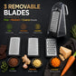 Multifunctional Cheese Grater with 3 Replaceable Blades Storage Box Cleaning Brush for Vegetable Fruit Chocolate Shredding