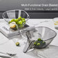 Multi-Functional Drain Basket, Wet/Dry Separation Sink Colander with No-Slip Design, Fruit Cleaning Bowl with Strainer Container