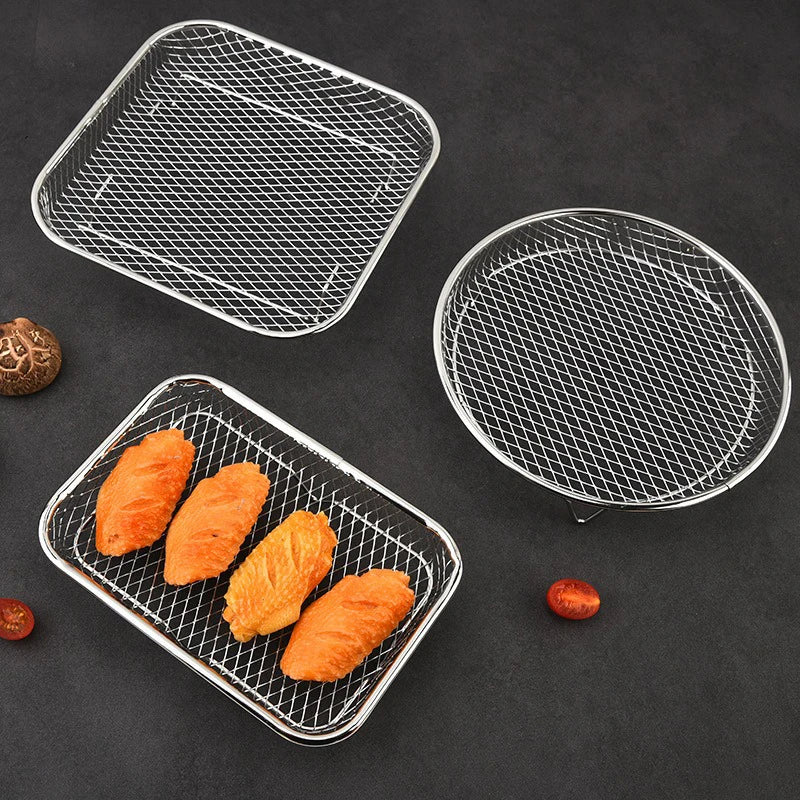 3 Layer Air Fryer Grille Suitable for Air Fryers Oven Grill Stainless Steel Stackable Grill Kitchen Utensils Cook Multiple Foods
