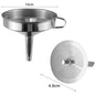 Stainless Steel Kitchen Sub-Packaging Funnel Oil Liquid Funnel with Strainer Small Metal Food Oil Filter for Bottle Kitchen Tool