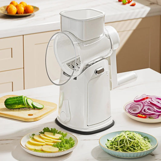 Multi-Function Vegetable Cutter 10 in 1 Rotary Cheese Grater Shredder Mandoline Slicer Waffle Cutter Nut Chopper for Home