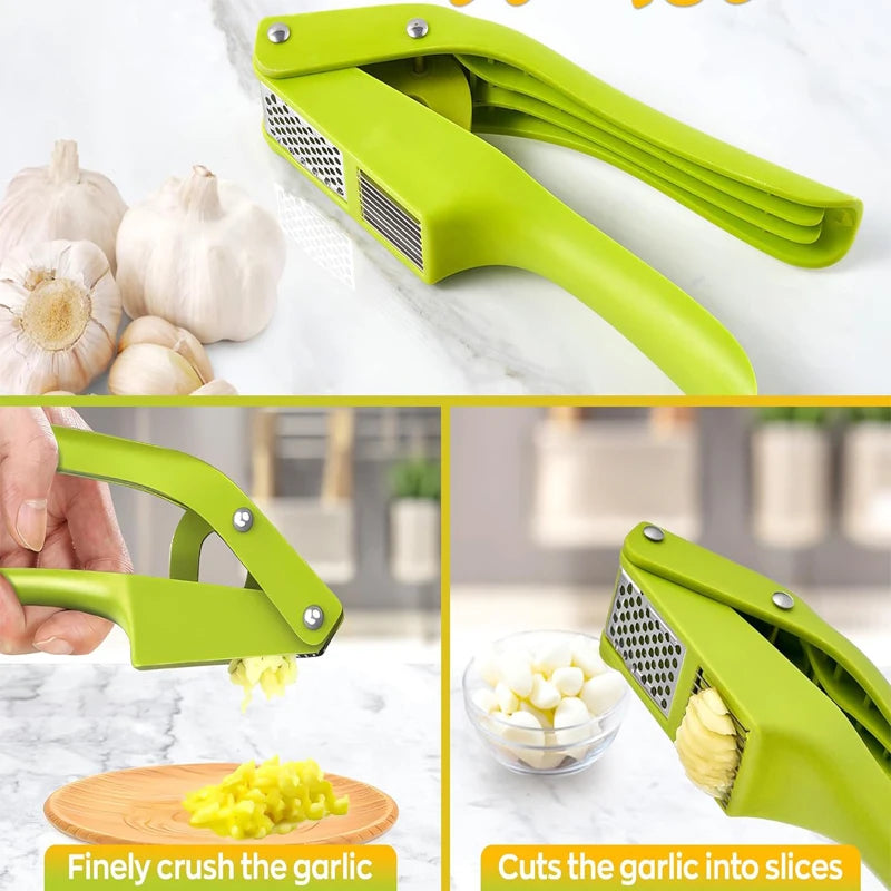 Garlic Press 2 in 1 Garlic Press Garlic Mincer Chopper Crushing Garlic Mincer and Slicer Garlic Crusher Tool Kitchen Gadgets