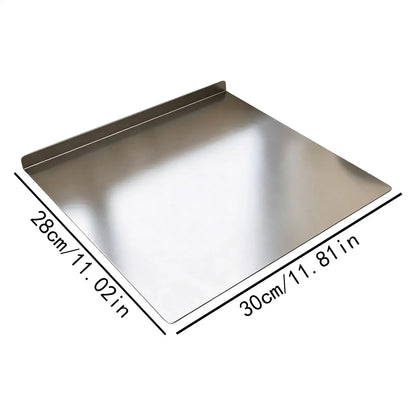 Steel Cutting Board with Counter Lip Stainless Steel Large Non-Slip Chopping Tool Countertop Cutting Board for Raw Cooked Bread