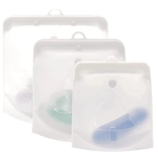 Silicone Reusable Food Bag 1 Piece 1500Ml 50Oz Leakproof Containers Reusable Fresh Bag Food Storage Bag Freezer Bag Snack