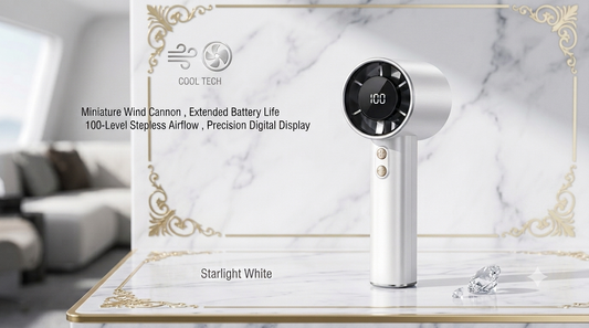 High-Speed Portable Handheld Fan – Rechargeable USB Mini Fan with Digital Display
