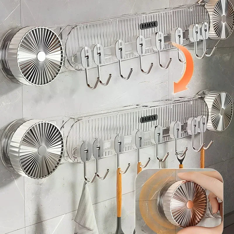 No-Drill Hook Knife Holder Kitchen Wall-Mounted Multi-Functional Spatula Holder and Knife Rack