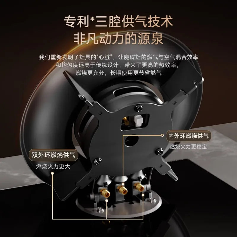 Single-Burner Household LPG Stove, Built-In Tabletop Dual-Use Flip-Top Magic Disc Stove Gas Stove