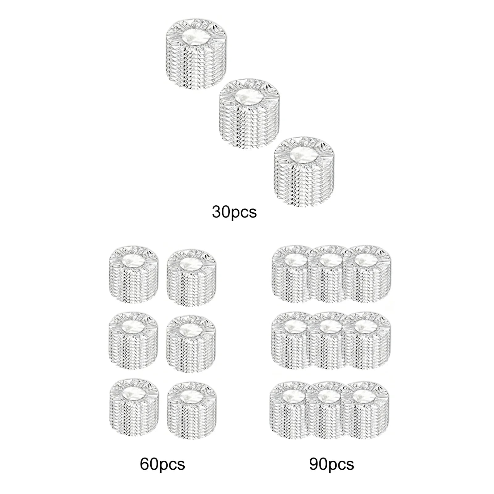 30/60/90PCS Aluminum Foil Food Covers Reusable Heat Retaining Covers Heat Shield Lids for Meal Prep Baking and Food Storage