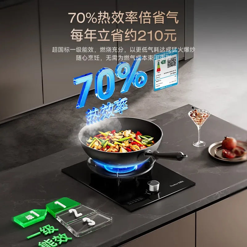 Single-Burner Household LPG Stove, Built-In Tabletop Dual-Use Flip-Top Magic Disc Stove Gas Stove