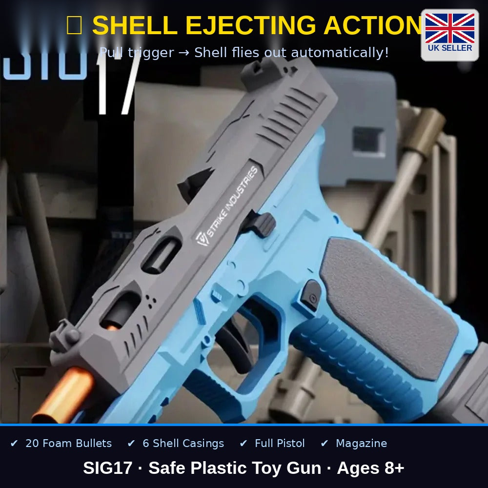 SIG17 BB Toy Gun Shell Ejecting Action – Foam Bullet Toy Gun for Kids
