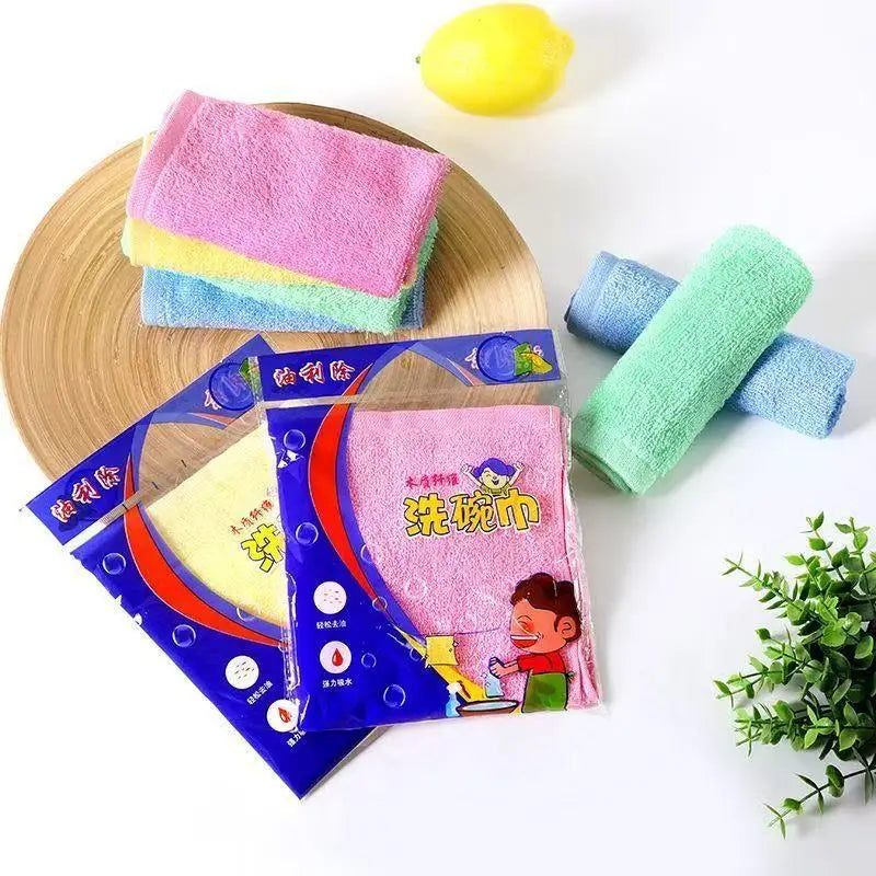 Non-Stick Oil Kitchen Towel Oil Removal Dishwashing Hand Towel Independent Packaging Bamboo Fiber Kitchen Oil Stain Removal
