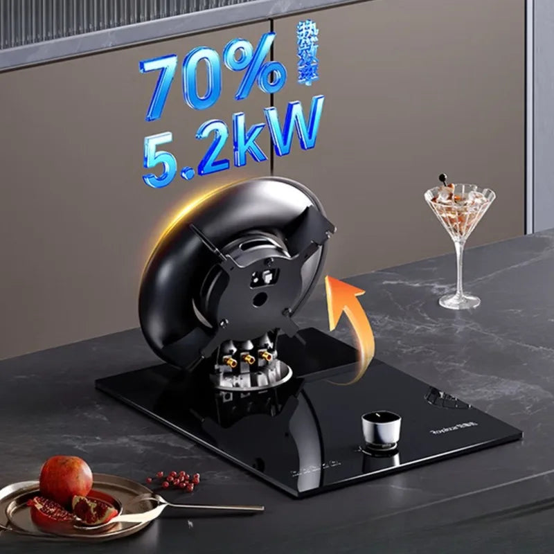 Single-Burner Household LPG Stove, Built-In Tabletop Dual-Use Flip-Top Magic Disc Stove Gas Stove
