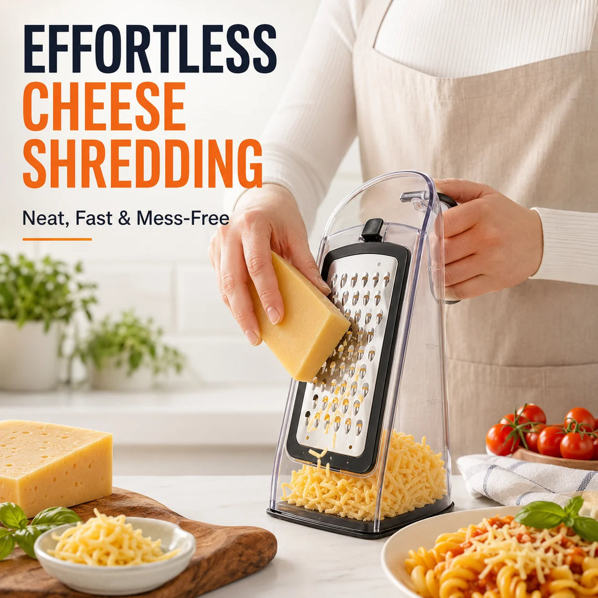 Multifunctional Cheese Grater with 3 Replaceable Blades Storage Box Cleaning Brush for Vegetable Fruit Chocolate Shredding