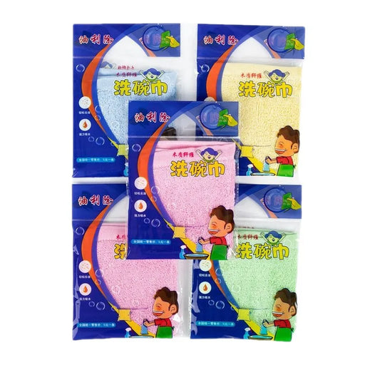 Non-Stick Oil Kitchen Towel Oil Removal Dishwashing Hand Towel Independent Packaging Bamboo Fiber Kitchen Oil Stain Removal