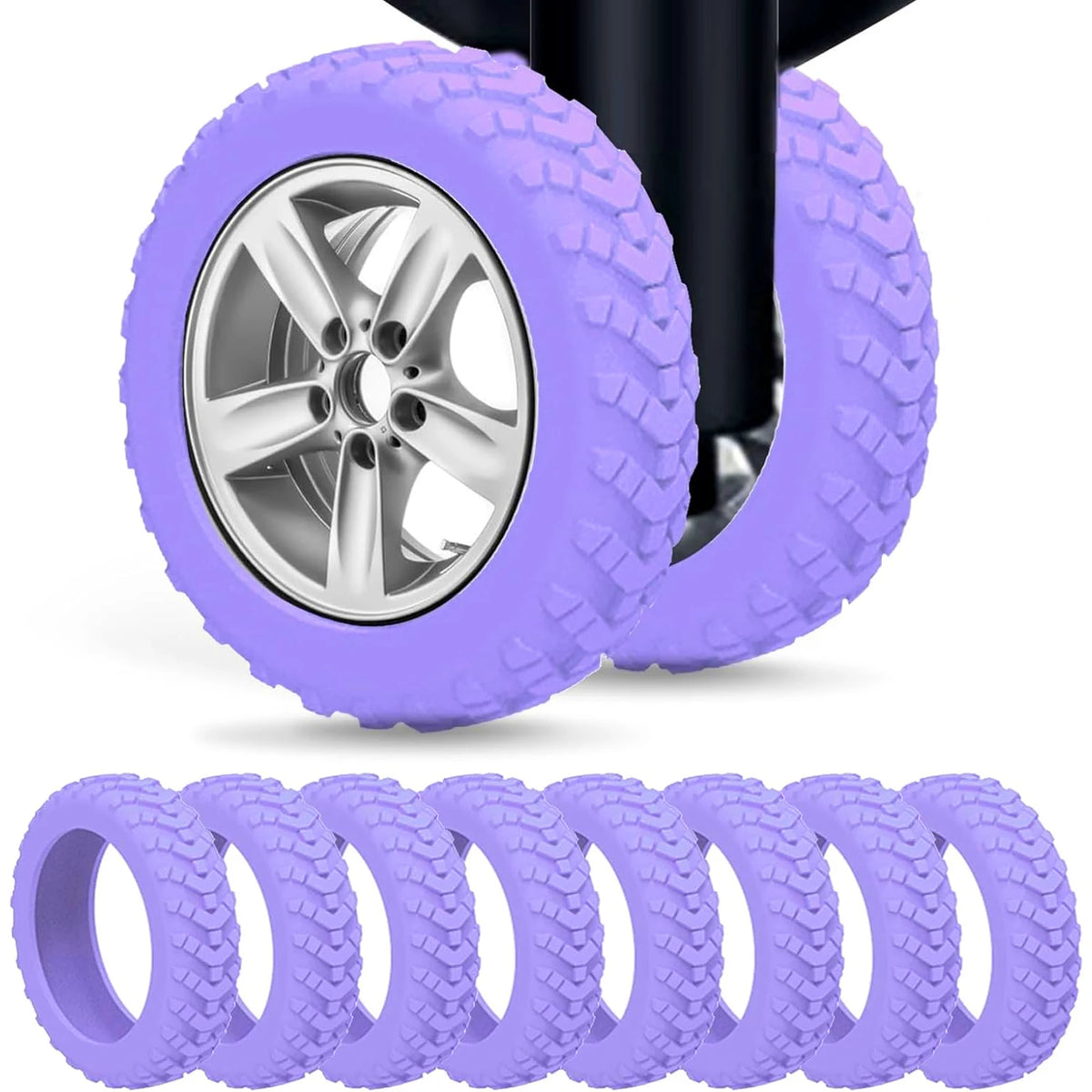 1/24Pcs Thicken Texture Silicone Wheels Protector for Luggage Reduce Noise Travel Luggage Wheels Cover Luggage Accessories