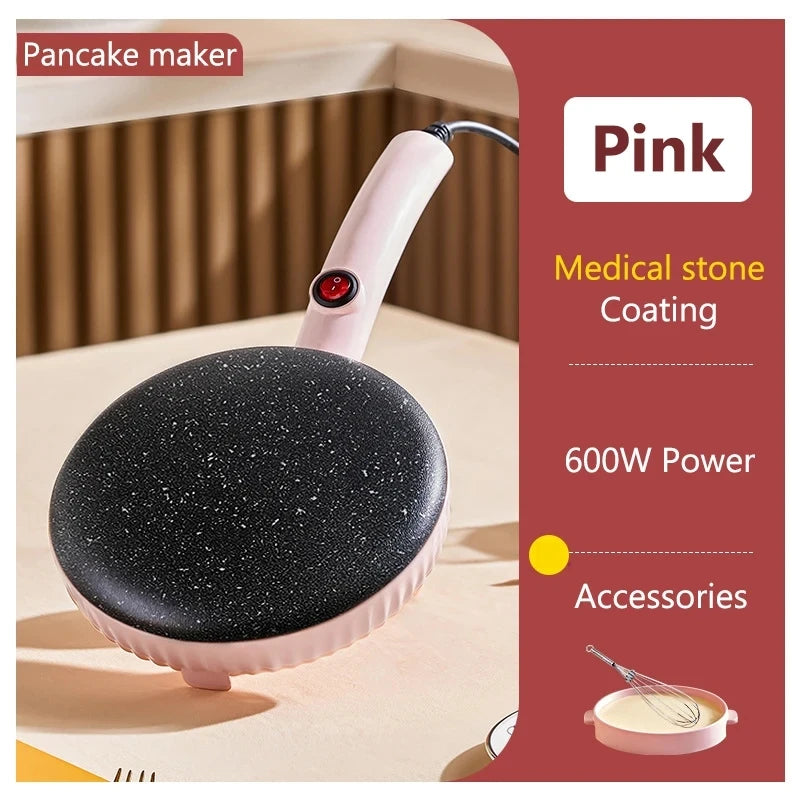 Mini Automatic Electric Crepe Maker Spring Cake Pie Cooker Non-Stick Pizza Griddle Pancake Pan Pot Baking Grill Cooking Plate EU