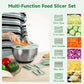 Stainless Steel Salad Spinner with Slicer Set 5 Qt Large Rotation Vegetable Washer Includes 5 Chopping Blades Slicer Drain Bowl