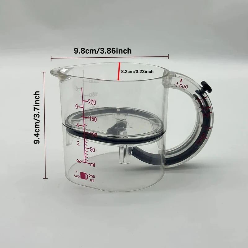 4-IN-1 Measuring Cup Adjustable Multifunctional Measuring Cup with Scraper-Style Seal Base Kitchen Cube Cups Tools for Cooking