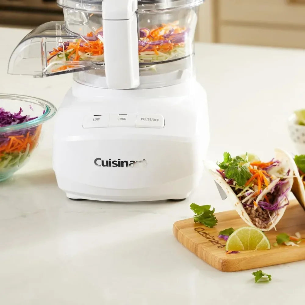SAT 9-Cup Continuous Feed Food Processor with Fine and Medium Reversible Shredding and Slicing Disc, Universal Blade, Household