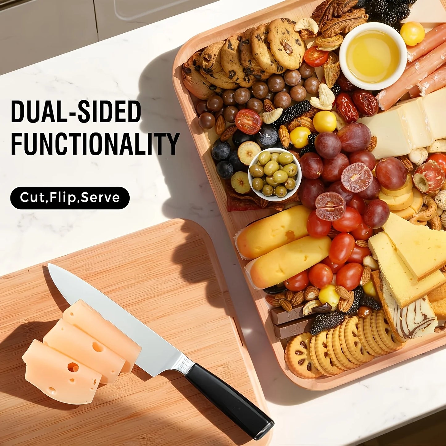 Deli Platters with Transparent Lids, Portable Travel Cheese Platters, Kitchen Chopping Boards, Housewarming Gifts for Women