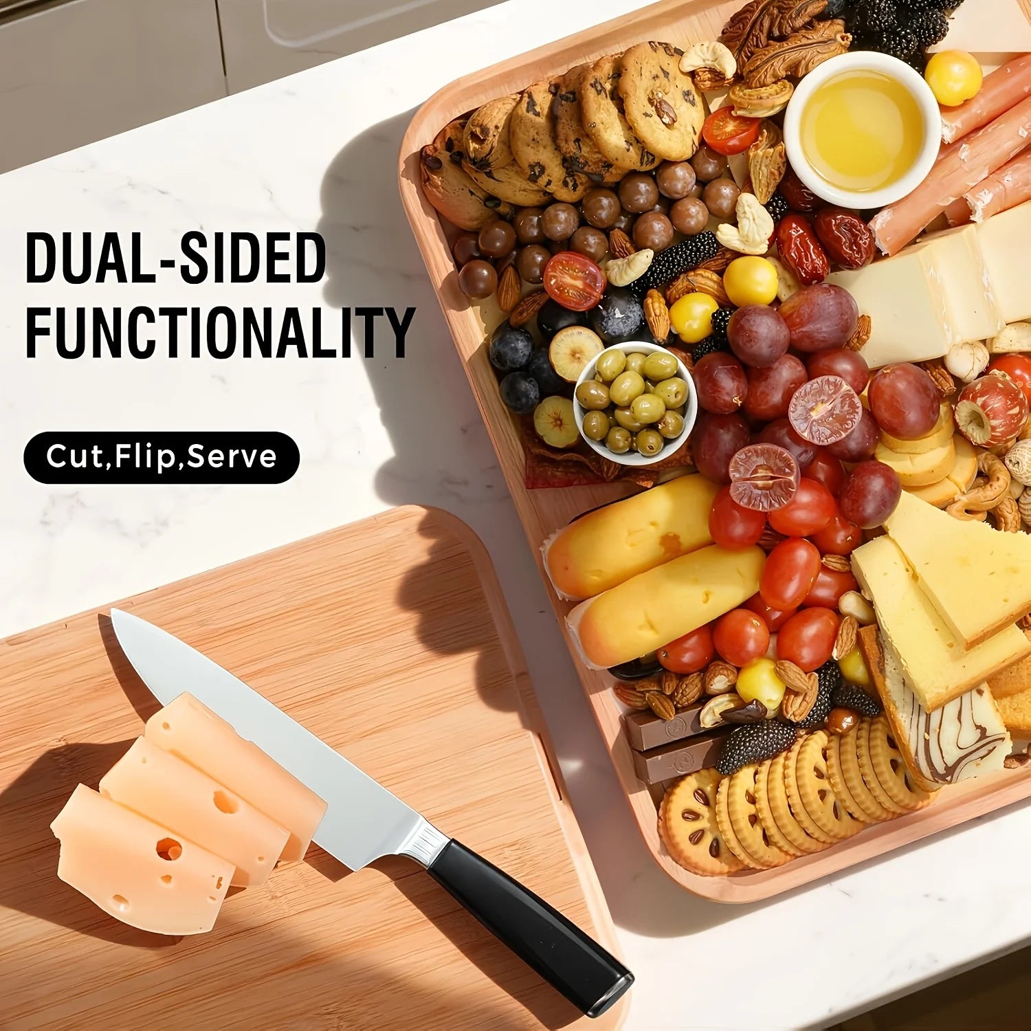 Deli Platters with Transparent Lids, Portable Travel Cheese Platters, Kitchen Chopping Boards, Housewarming Gifts for Women