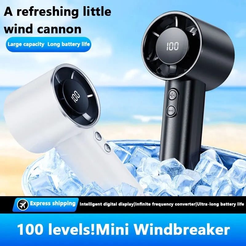 High-Speed Portable Handheld Fan – Rechargeable USB Mini Fan with Digital Display